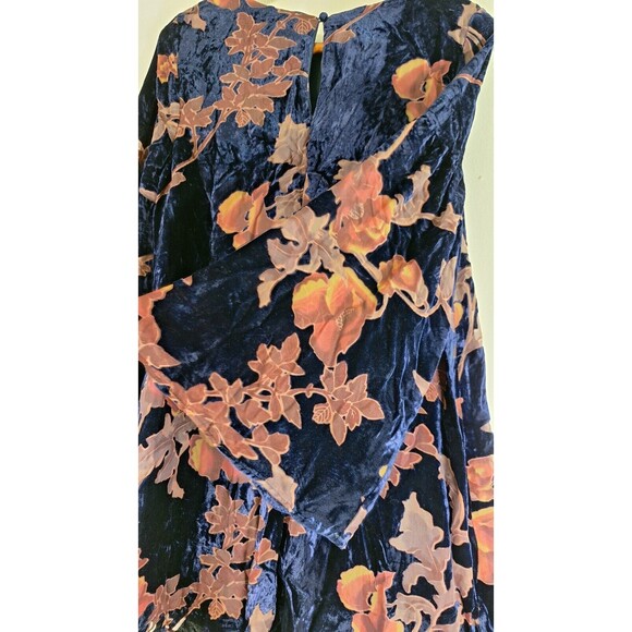 LOVERICHE Dark Floral Velvet Burnout Knee Length Tunic Top Sz M Boho Western - Picture 12 of 12